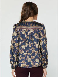 Floral Border Printed Blouse