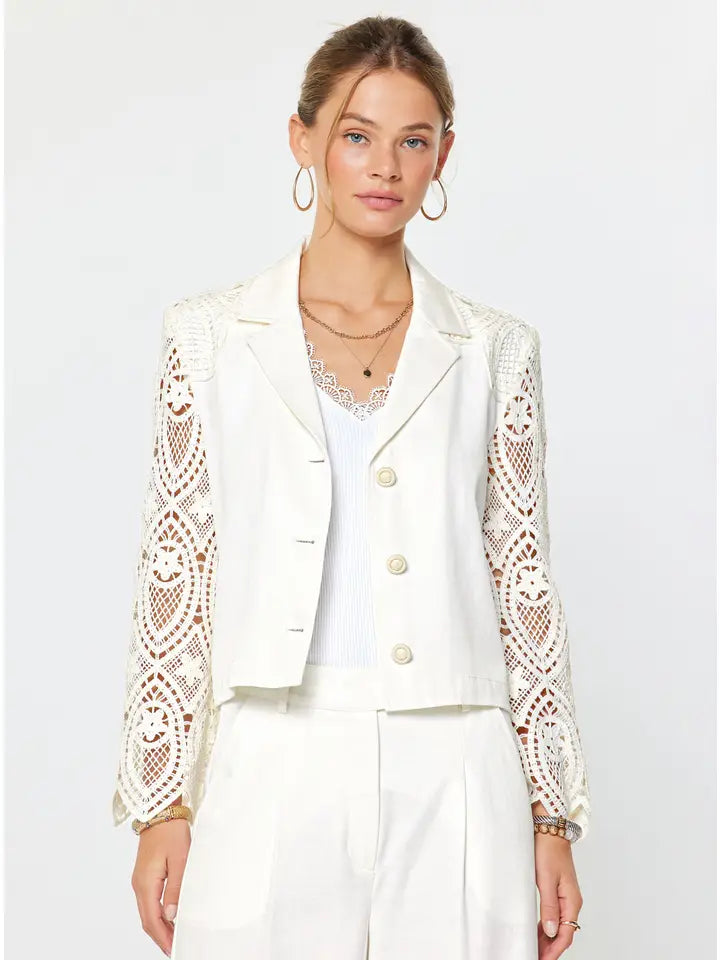 Crochet Lace Detail Jacket