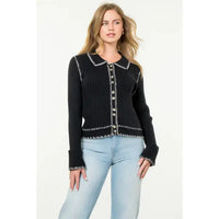 Collared Button Up Cardigan THML