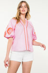 Pink Petal Puff Sleeve Top