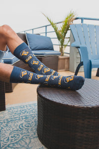 MeMoi Slick Beats Cassette Player Men's Socks: Navy Blazer / 10 13