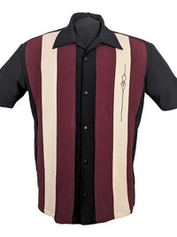 The Sheen Retro Shirt - Black/Stone/Burg Clothier to The King