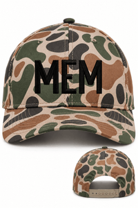 MEM Embroidered Snapback Hat - Camo