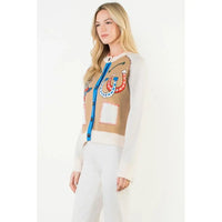 Western Theme Embroidery Detail Cardigan THML