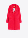 PINK AND ORANGE DIAGONAL STRIPED WOOL COAT Vilagallo