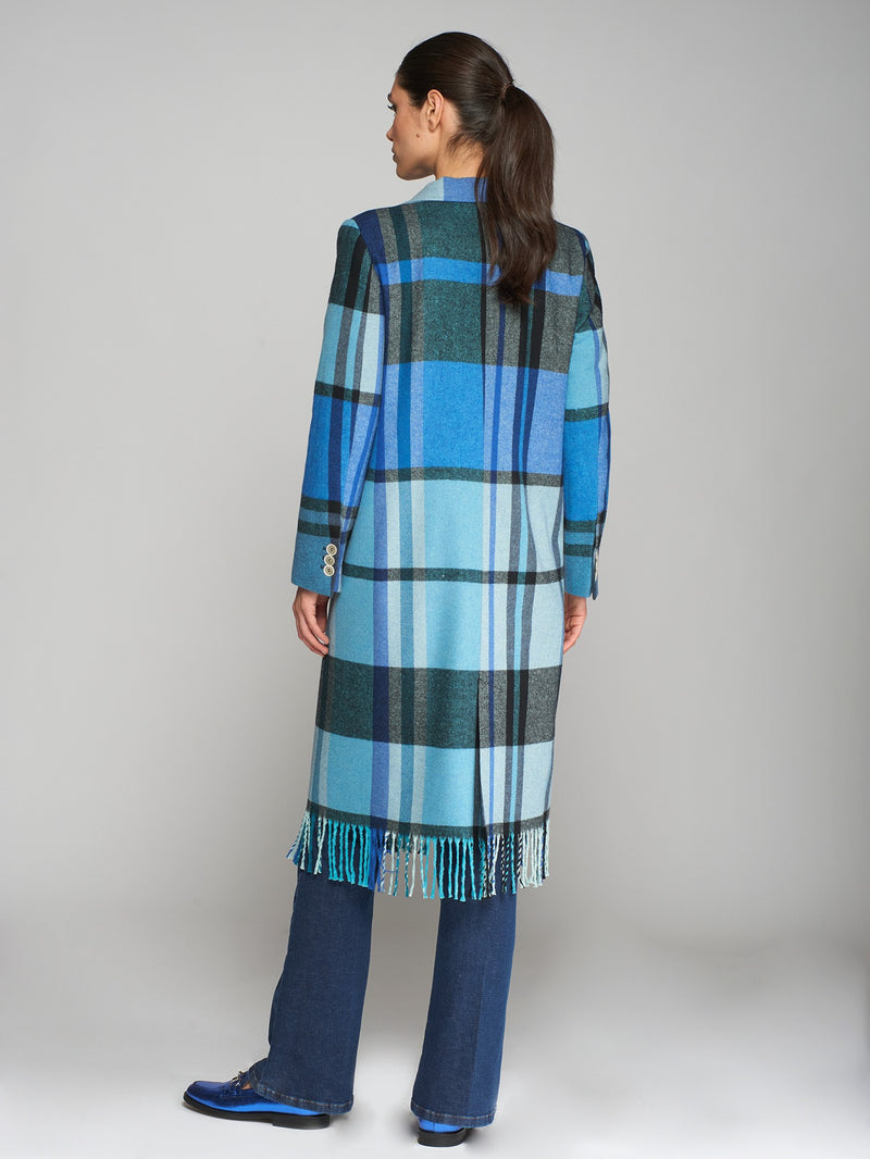 Blue Blanket Check Coat