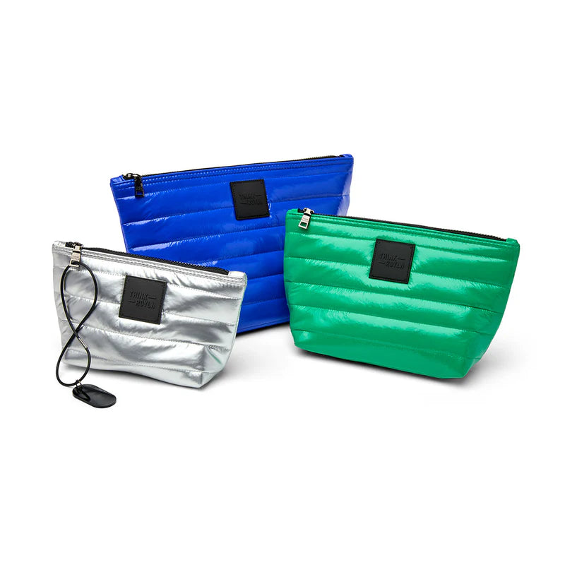 Travel Trio Organizational Pouches -  Cobalt/Kelly/Silver