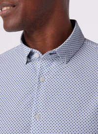 Leeward No Tuck Dress Shirt - Coastal Fjord Diamond Mosaic