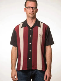 The Sheen Retro Shirt - Black/Stone/Burg Clothier to The King