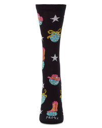 Western Disco Ladies Bamboo Crew: Black / 9-11