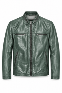 Nash Leather Jacket - Sage Green