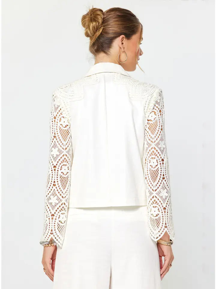 Crochet Lace Detail Jacket