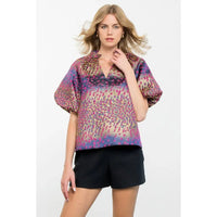 Metallic Detail Bell Sleeve Top THML