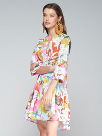 Angela Watercolor Jungle Print Dress