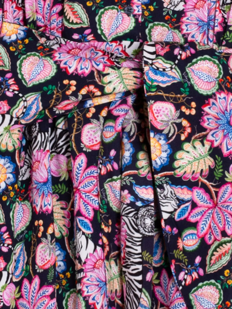 TIGER AND FLORAL SHIRT DRESS Vilagallo