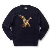 Flying Wood Duck Merino Intarsia Crewneck Sweater