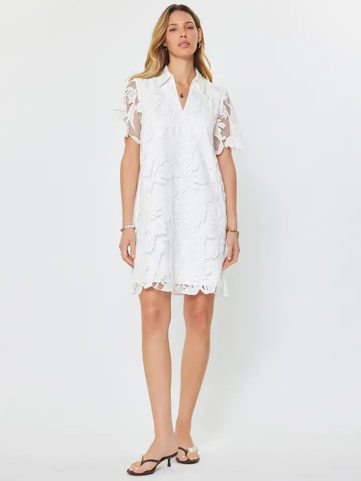 Floral Lace Overlay Mini Dress