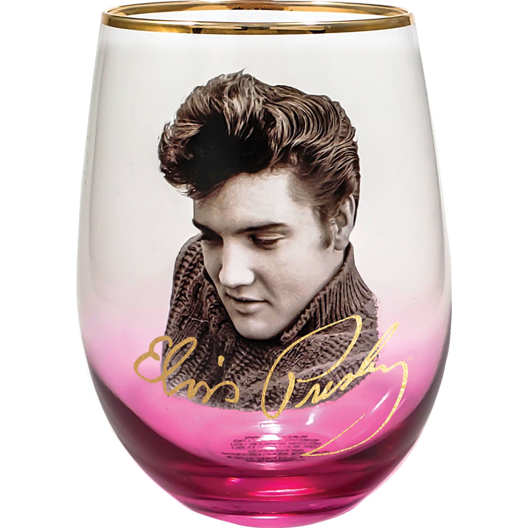 Elvis Stemless Glass