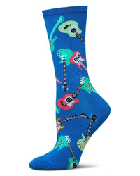 Women's Guitars Rayon From Bamboo Crew Socks: Celestial / 9-11