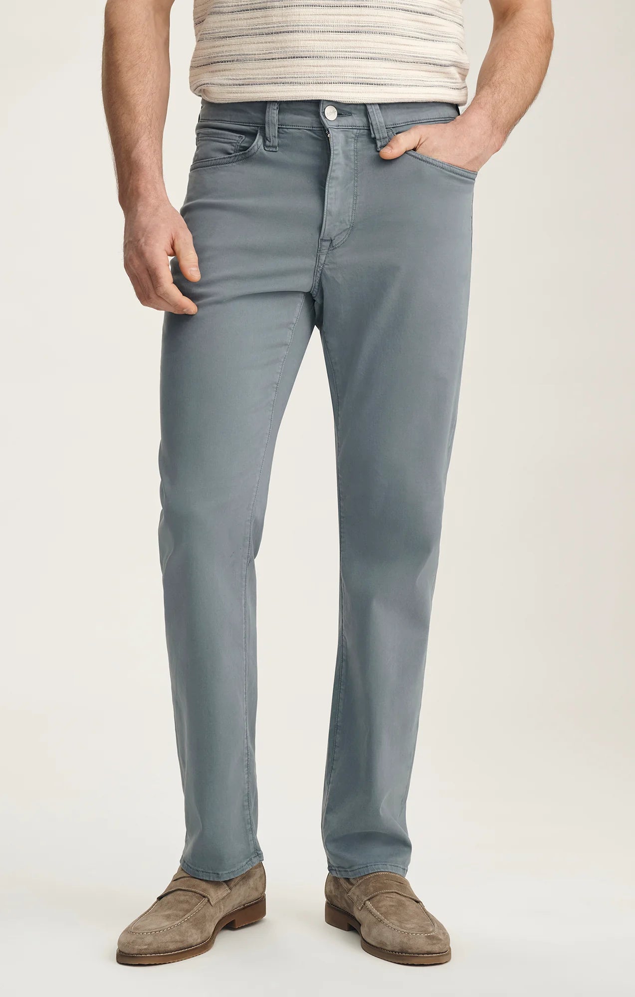 Relaxed Straight Leg Pants - Flint Stone Twill