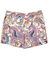 Paisley Floral Side Round Shorts