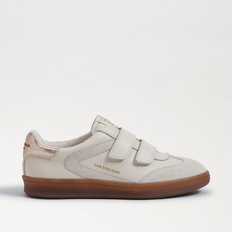 Talia Velcro Sneaker- Modern Ivory/Gold Leather