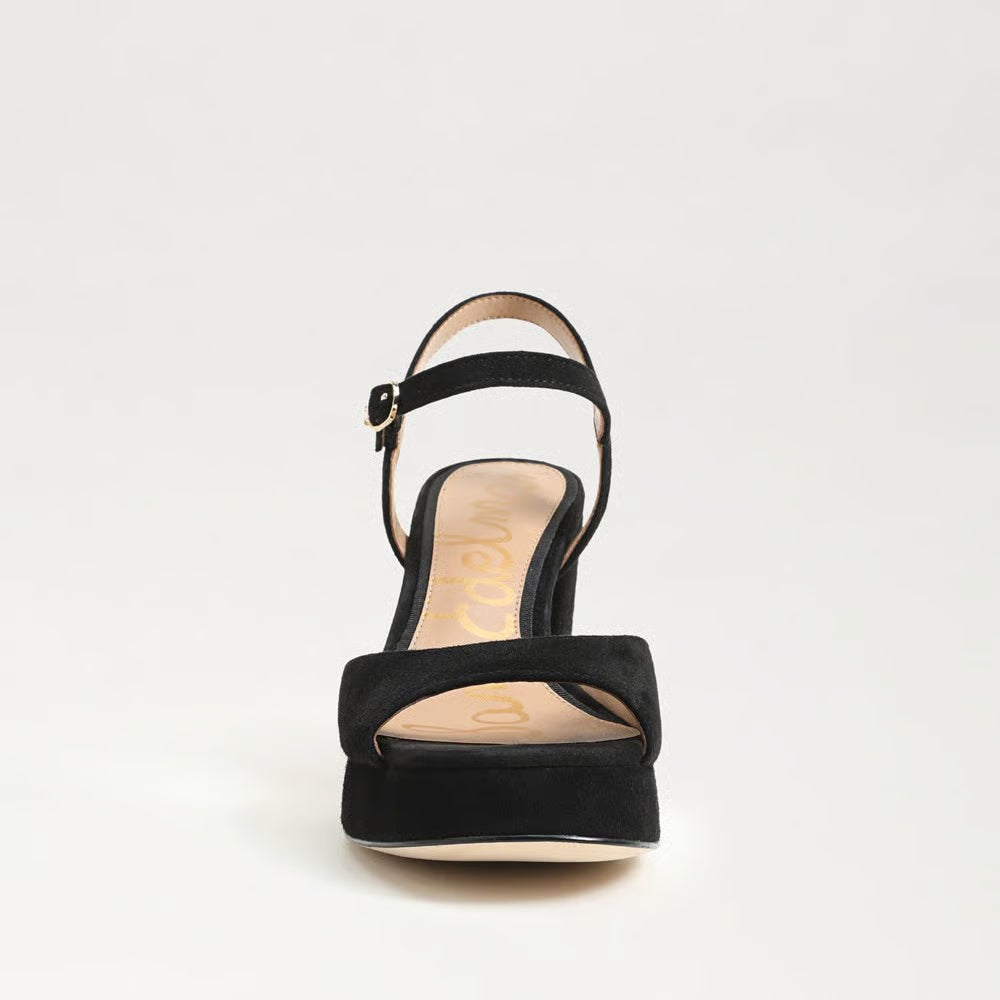Fleur Platform Sandal - Black Suede