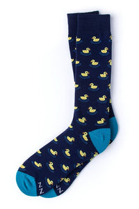Feelin Ducky Sock - Navy Blue Carded Cotton: Navy / Med/Lg Alynn