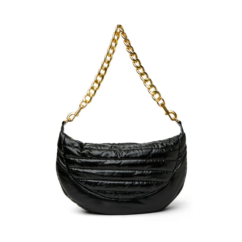 Elton Hobo Bag - Pearl Black w/ Gold