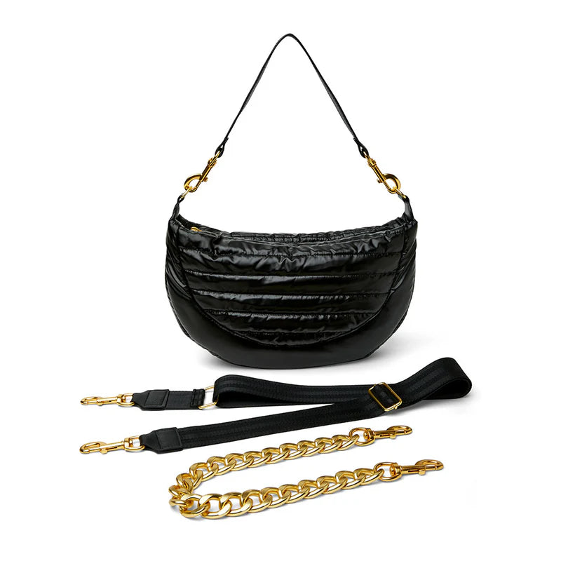 Elton Hobo Bag - Pearl Black w/ Gold Think Royln