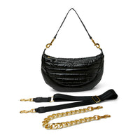 Elton Hobo Bag - Pearl Black w/ Gold