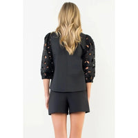 Eyelet Detail Top THML