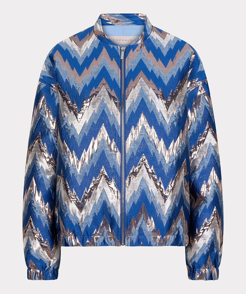 Zigzag Jacquard Bomber Jacket