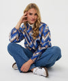 Zigzag Jacquard Bomber Jacket