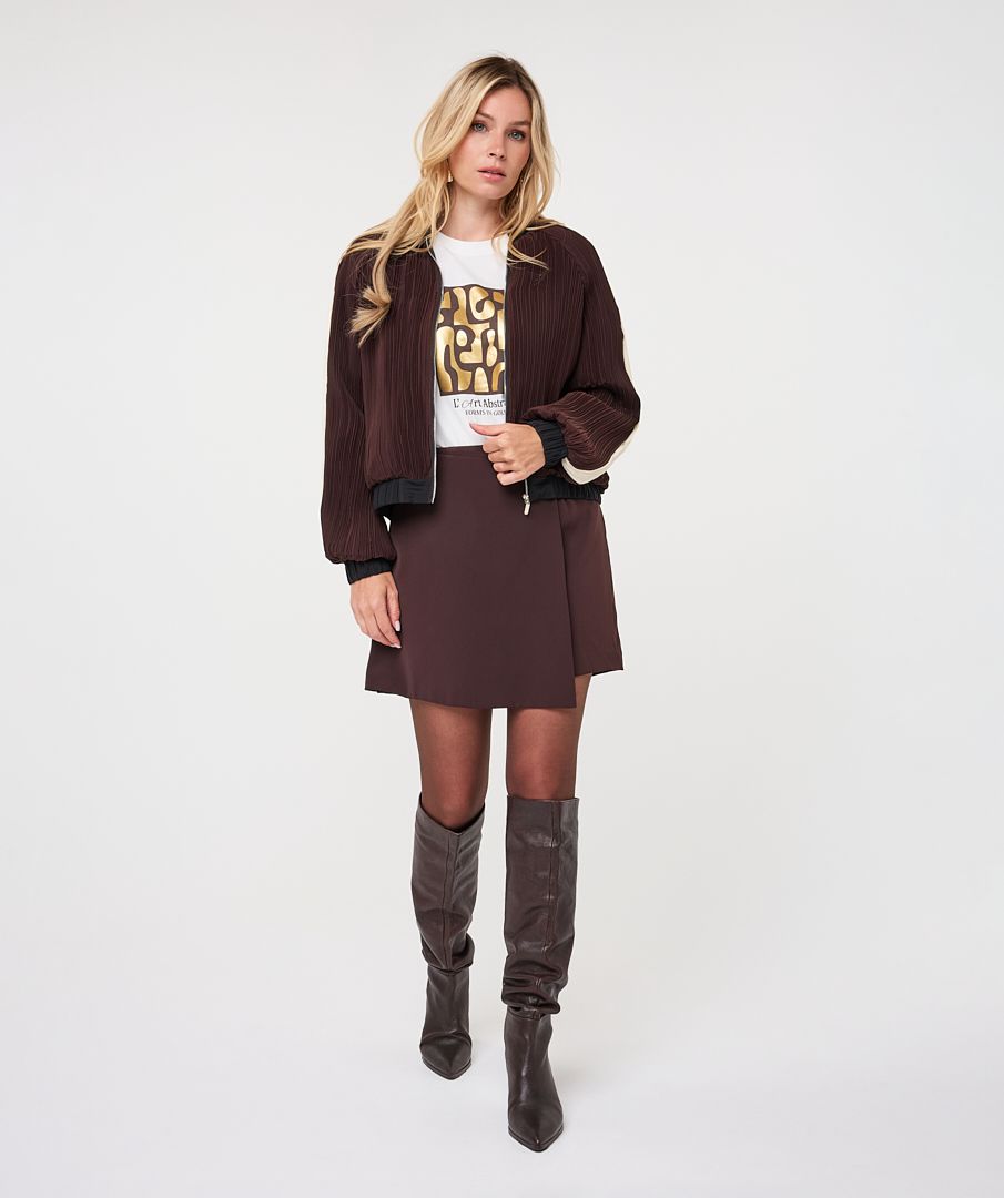 Plisse Bomber Jacket