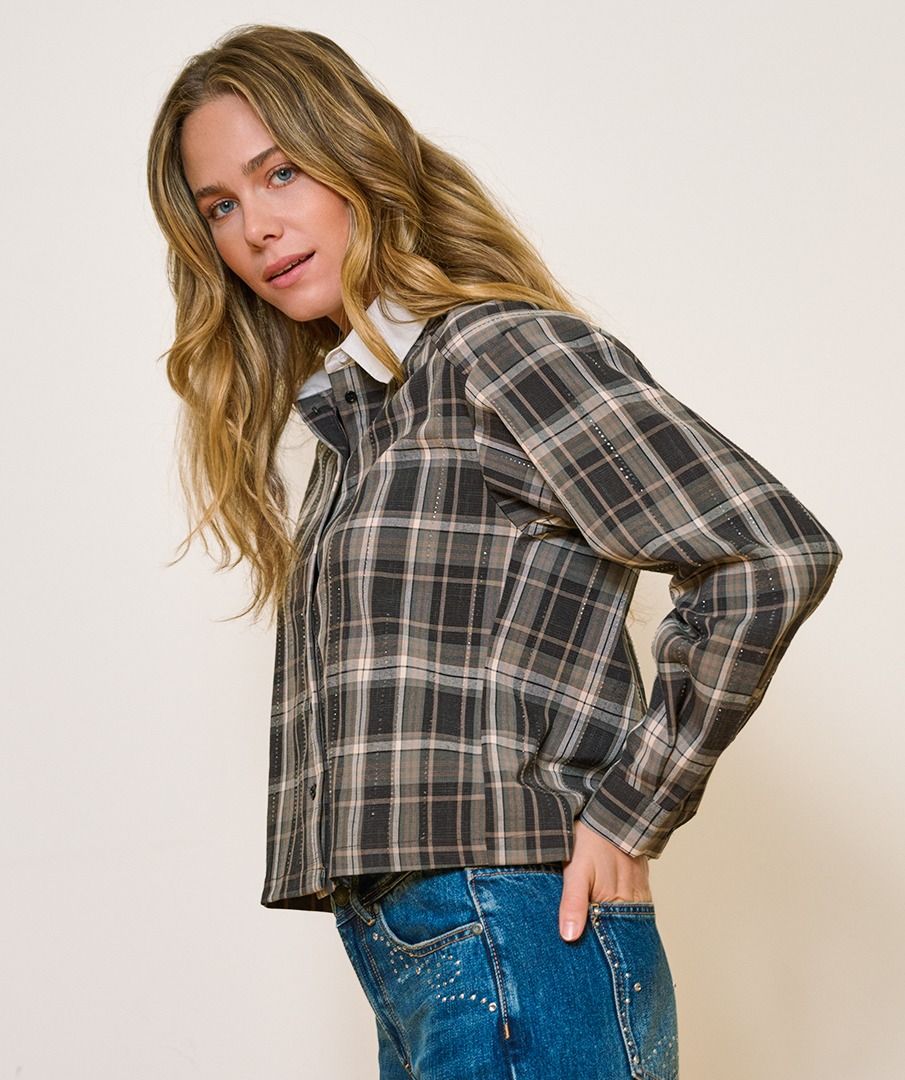 Plaid Short Check Blouse