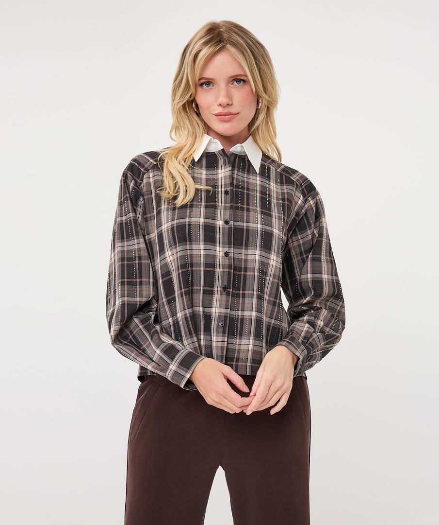 Plaid Short Check Blouse