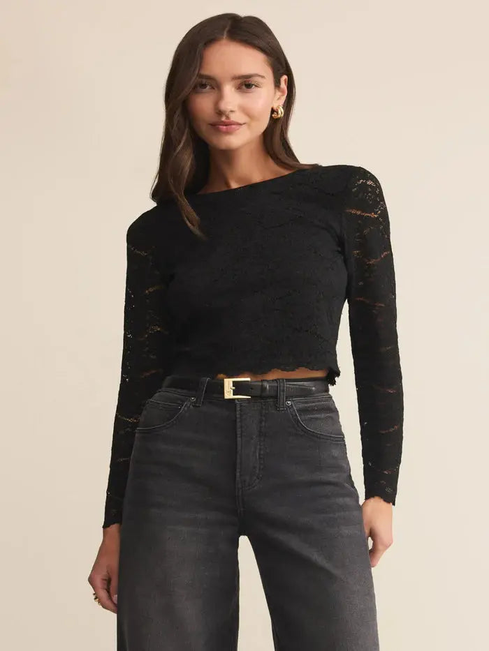 Aurora Lace Top - Black $98 Z Supply