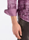 Berkley Berry Sport Shirt – Long sleeve button cuff close-up