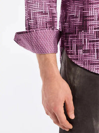 Berkley Berry Sport Shirt – Long sleeve button cuff close-up
