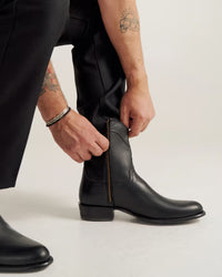 The Dean Zip Boot - Midnight/Cowhide