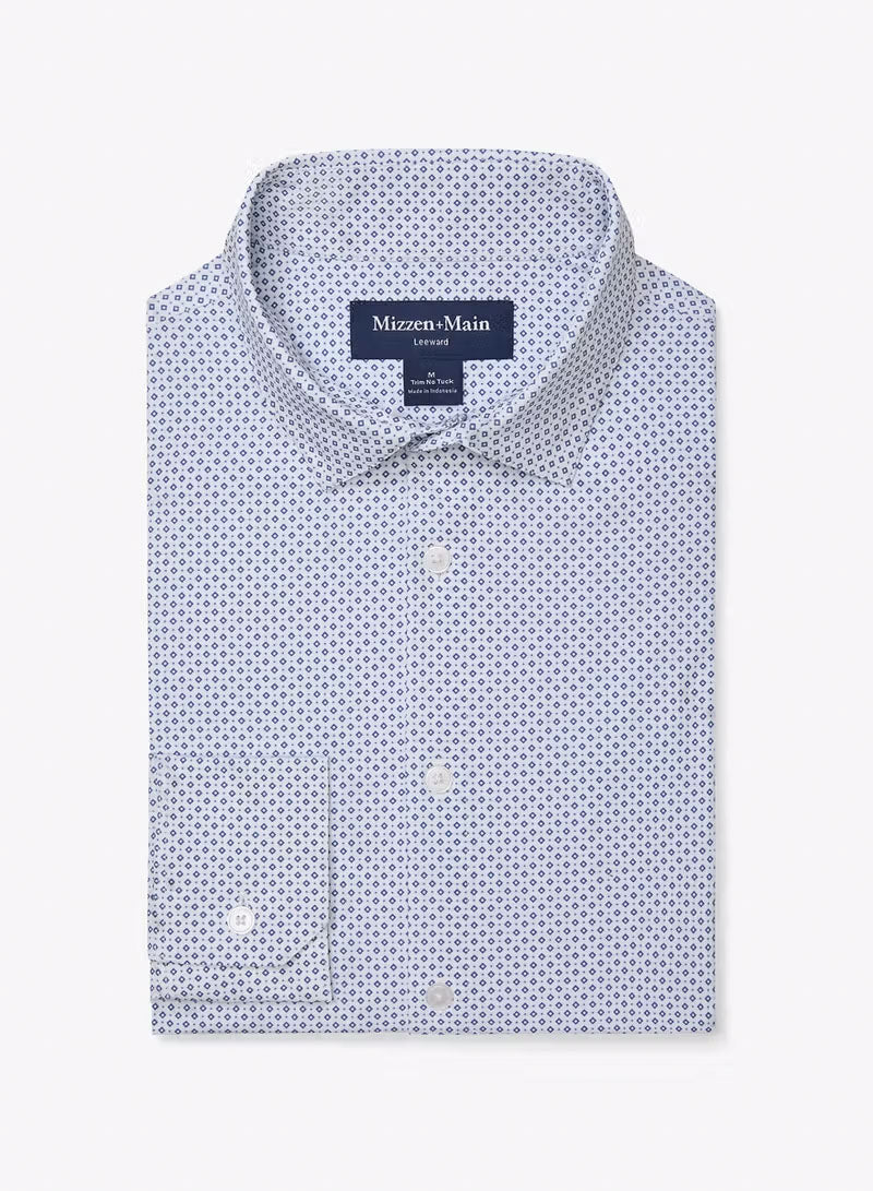 Leeward No Tuck Dress Shirt - Coastal Fjord Diamond Mosaic