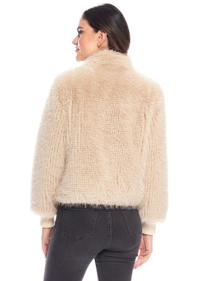 Champagne Parkside Fox Faux Fur Jacket