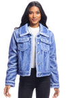 Indigo Blue Jeanius Faux Fur Denim Jacket