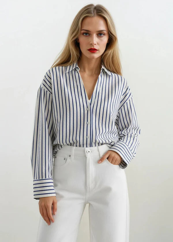 Fairchild Blue Striped Top