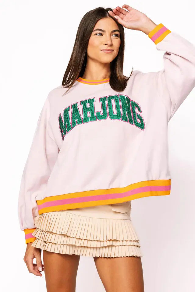 Rhinestone 'Mahjong' Sweatshirt Queen of Sparkles