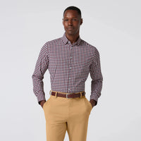 Leeward Dress Shirt - Wine Todos Plaid (ONLINE ONLY) Mizzen + Main