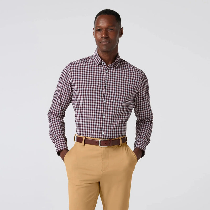Leeward Dress Shirt - Wine Todos Plaid (ONLINE ONLY) Mizzen + Main