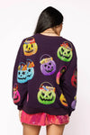 Queen of Sparkles Dark Purple Halloween Sweatshirt with festive basket design