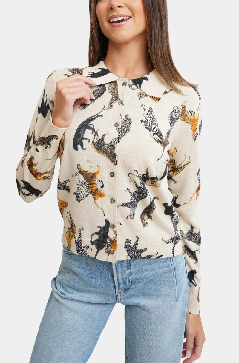 Tiger Button Front Cardigan J. SOCIETY